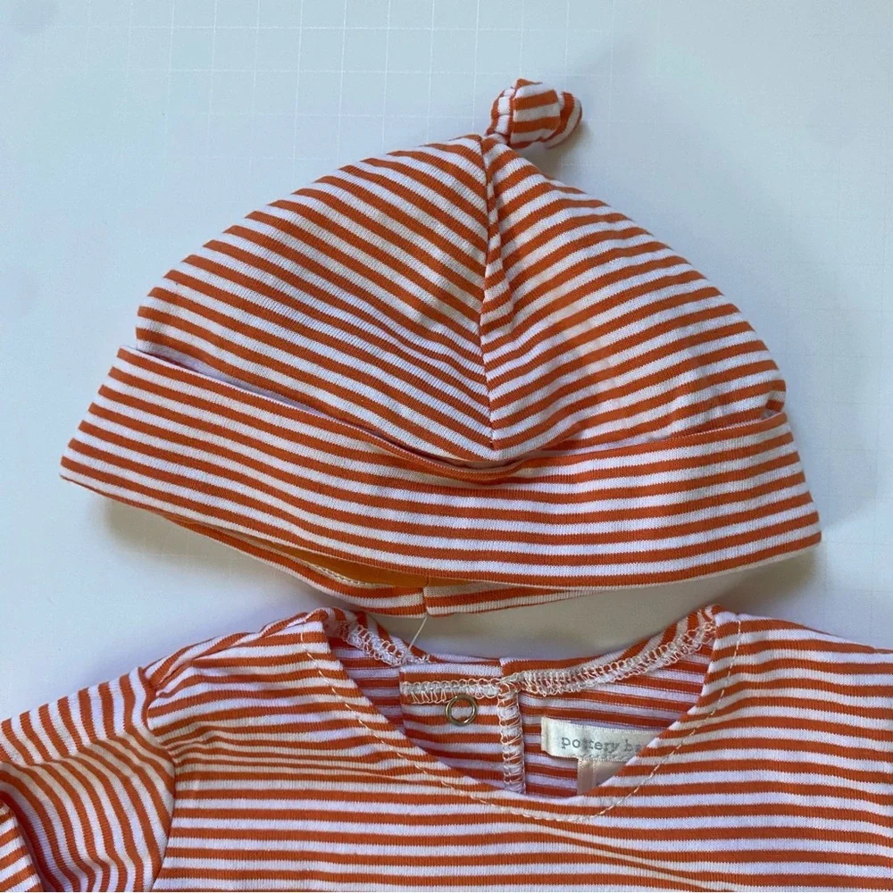 Pottery Barn Kids Halloween Outfit Size 3 6 Months NWT 2 Piece Matching Hat NEW